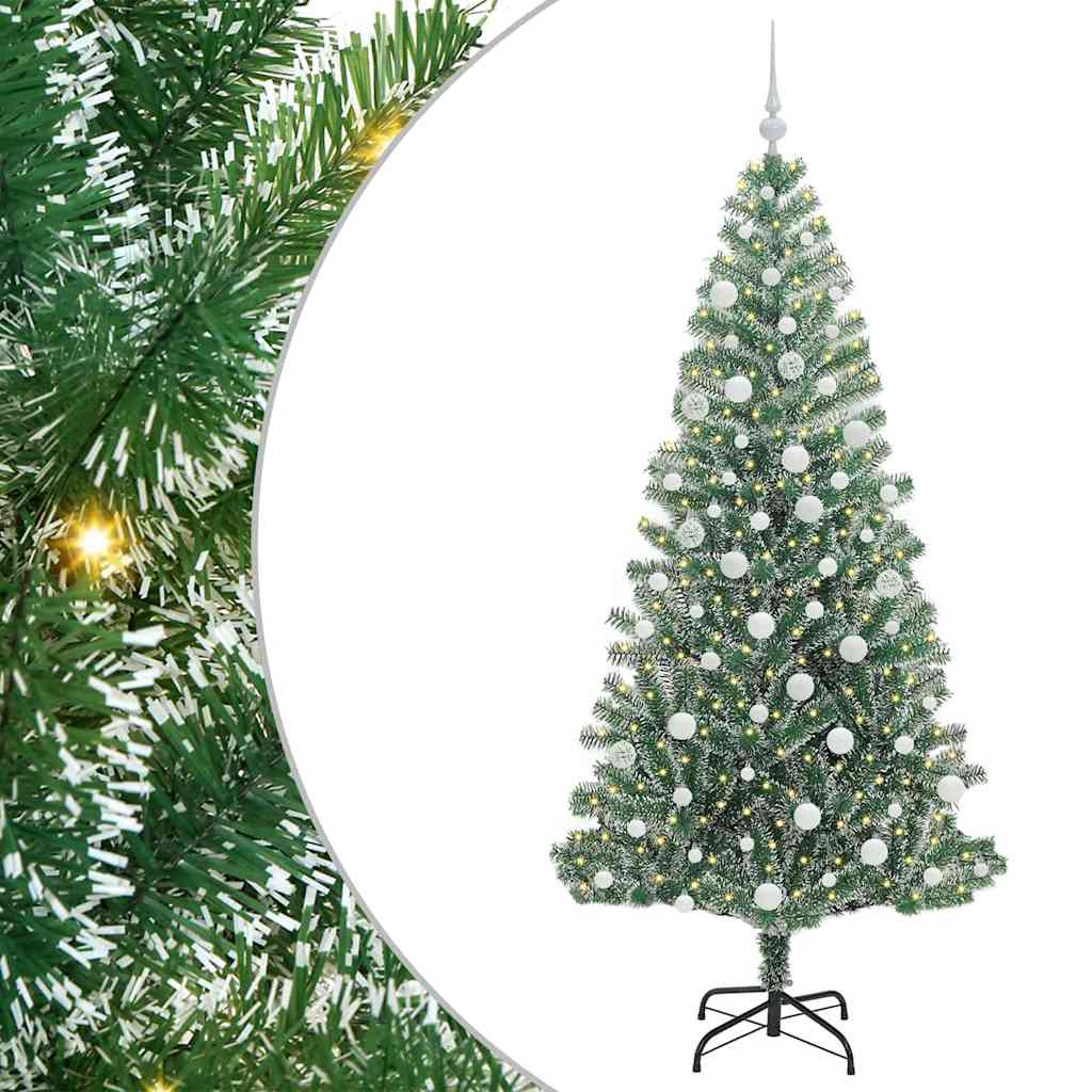 Artificial Christmas Tree Snow Flocked with LED Light 180 cm
