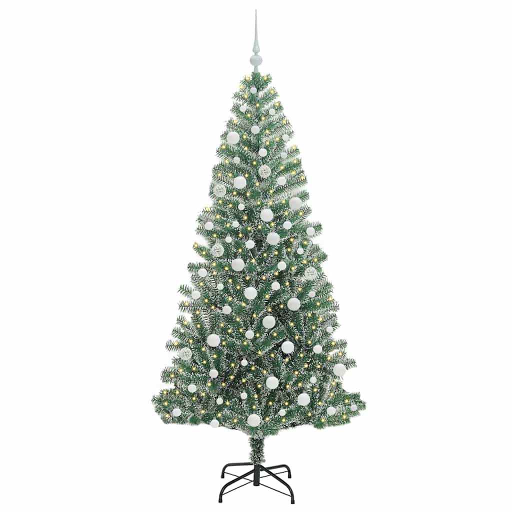 Artificial Christmas Tree Snow Flocked with LED Light 180 cm