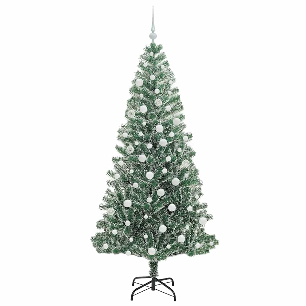 Artificial Christmas Tree Snow Flocked with LED Light 180 cm