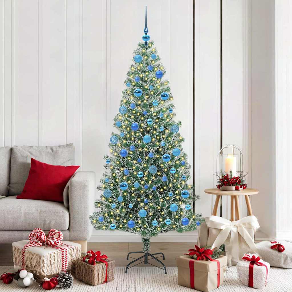 Artificial Christmas Tree Snow Flocked with LED Light 180 cm