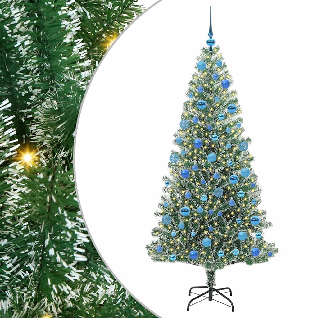 Artificial Christmas Tree Snow Flocked with LED Light 180 cm