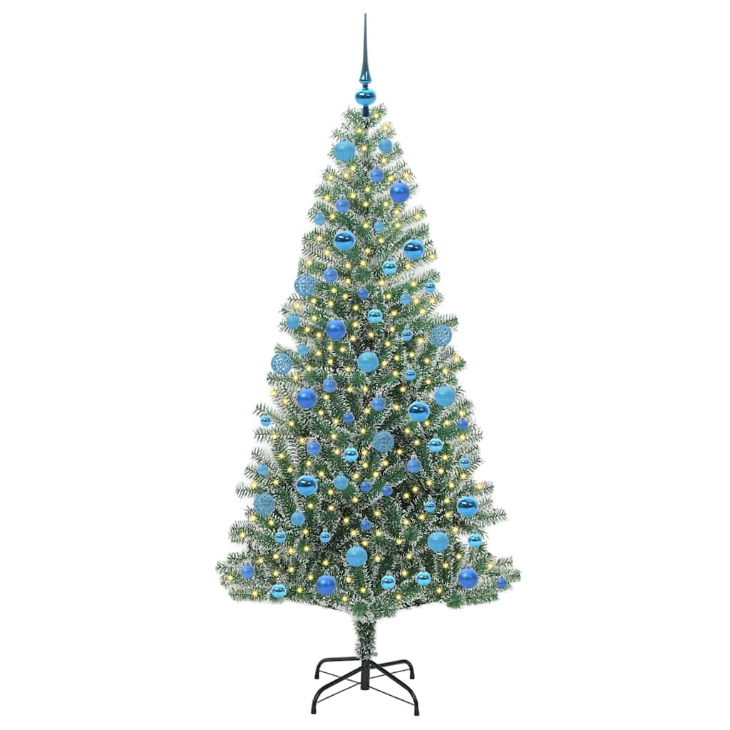 Artificial Christmas Tree Snow Flocked with LED Light 180 cm