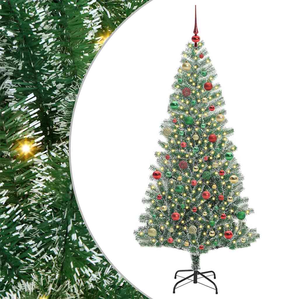 Artificial Christmas Tree Snow Flocked with LED Light 180 cm