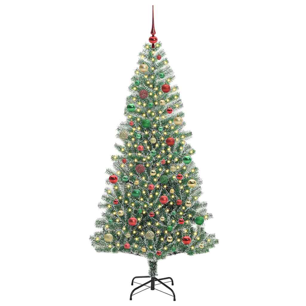 Artificial Christmas Tree Snow Flocked with LED Light 180 cm