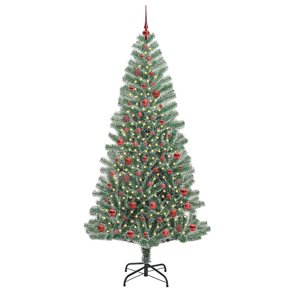 Artificial Christmas Tree Snow Flocked with LED Light 210 cm
