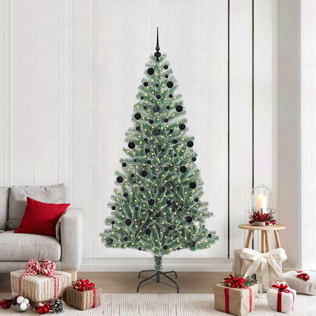Artificial Christmas Tree Snow Flocked with LED Light 210 cm