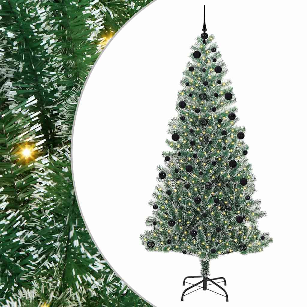 Artificial Christmas Tree Snow Flocked with LED Light 210 cm