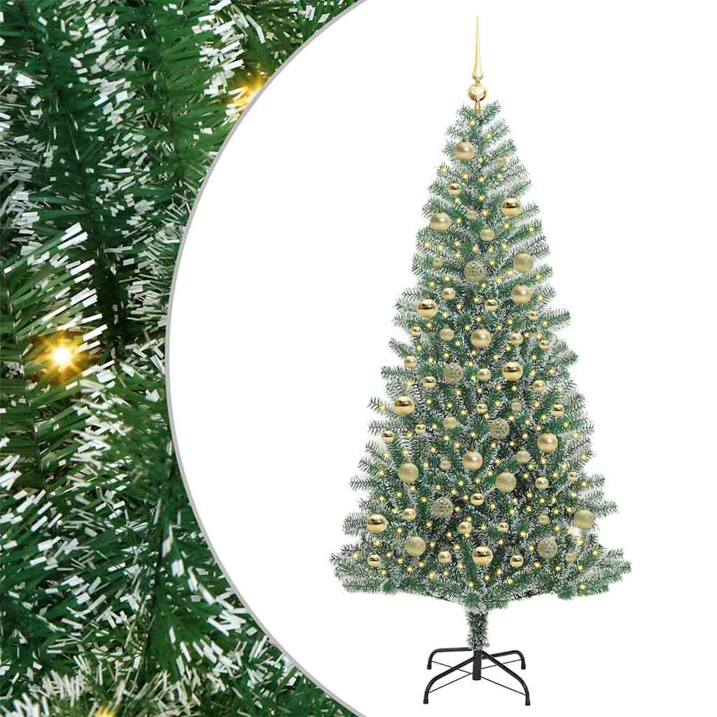Artificial Christmas Tree Snow Flocked with LED Light 210 cm