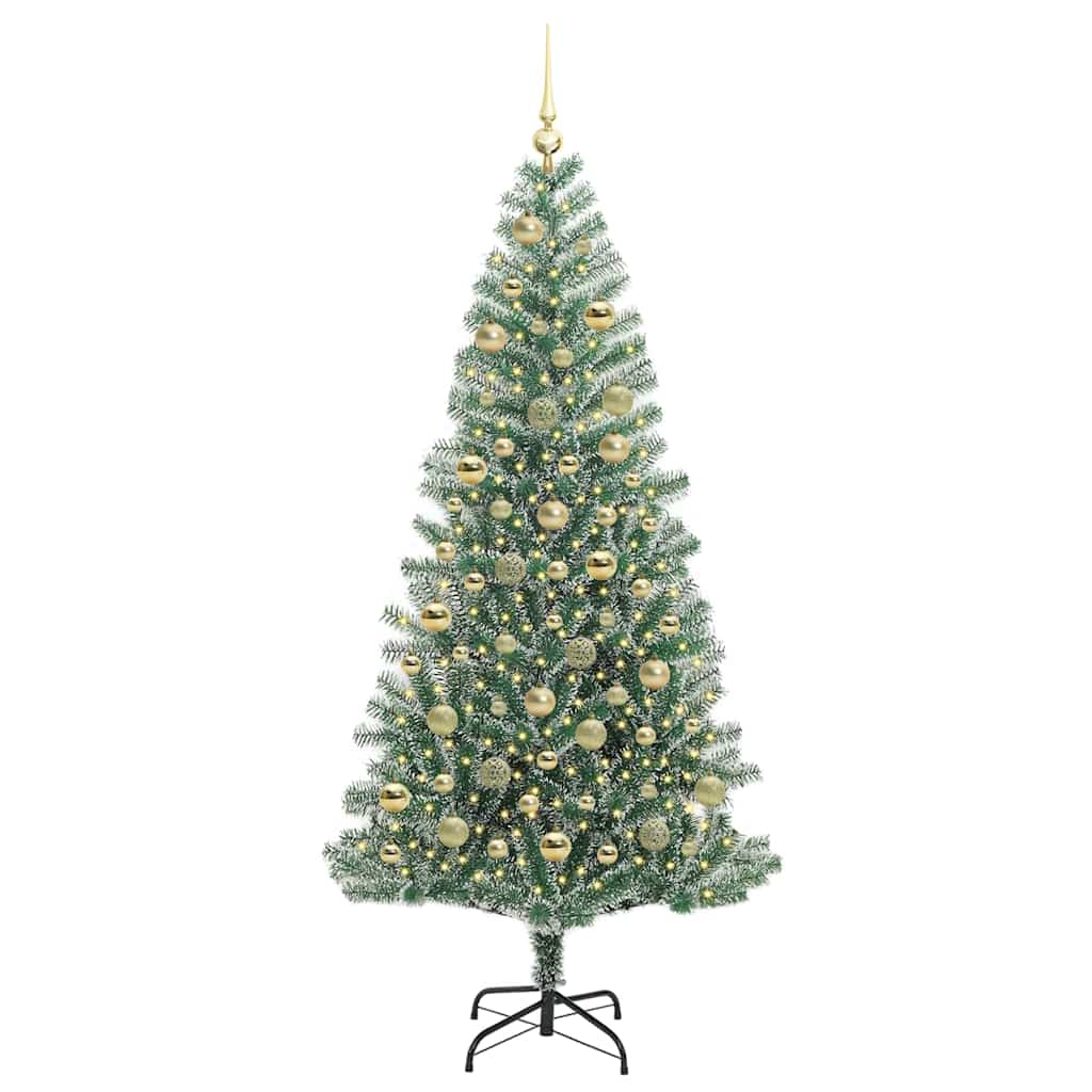 Artificial Christmas Tree Snow Flocked with LED Light 210 cm