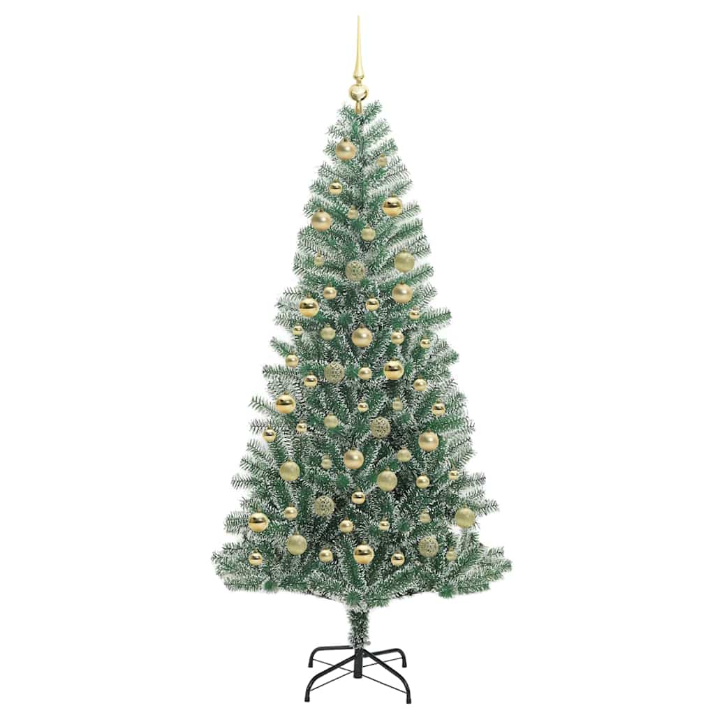 Artificial Christmas Tree Snow Flocked with LED Light 210 cm