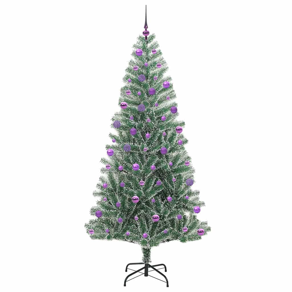 Artificial Christmas Tree Snow Flocked with LED Light 210 cm