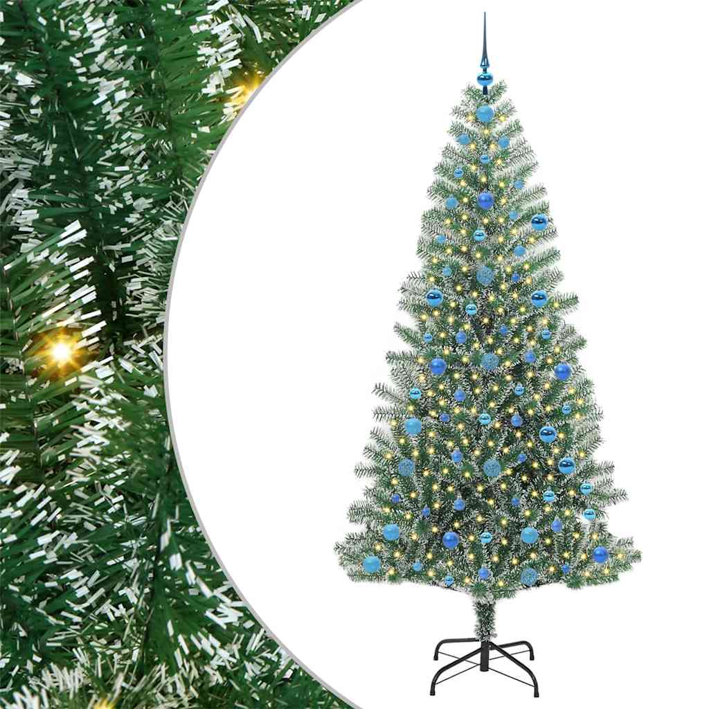 Artificial Christmas Tree Snow Flocked with LED Light 210 cm