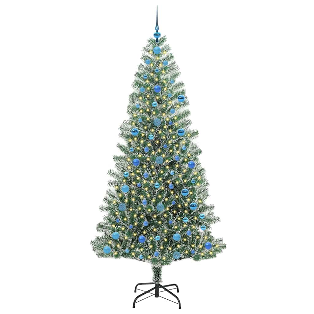 Artificial Christmas Tree Snow Flocked with LED Light 210 cm
