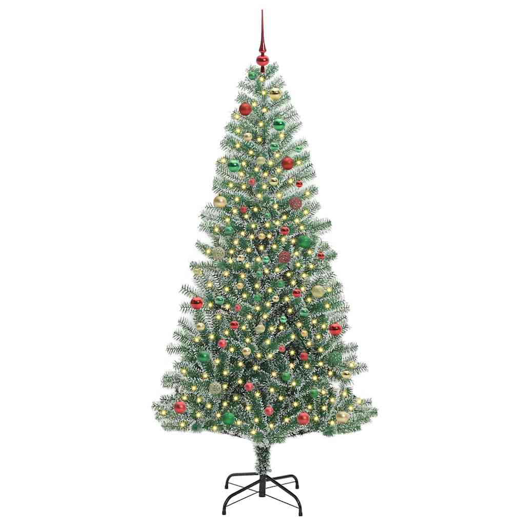 Artificial Christmas Tree Snow Flocked with LED Light 210 cm