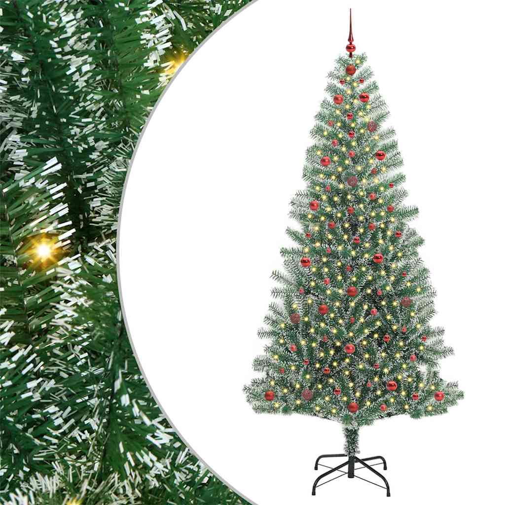 Artificial Christmas Tree Snow Flocked with LED Light 240 cm