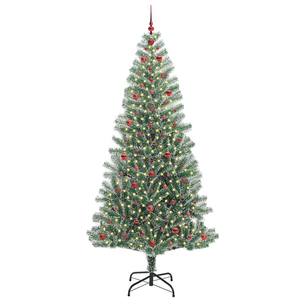 Artificial Christmas Tree Snow Flocked with LED Light 240 cm
