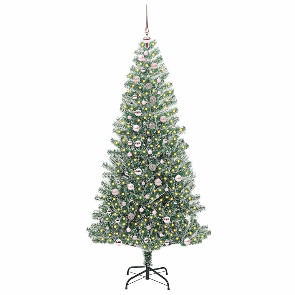 Artificial Christmas Tree Snow Flocked with LED Light 240 cm