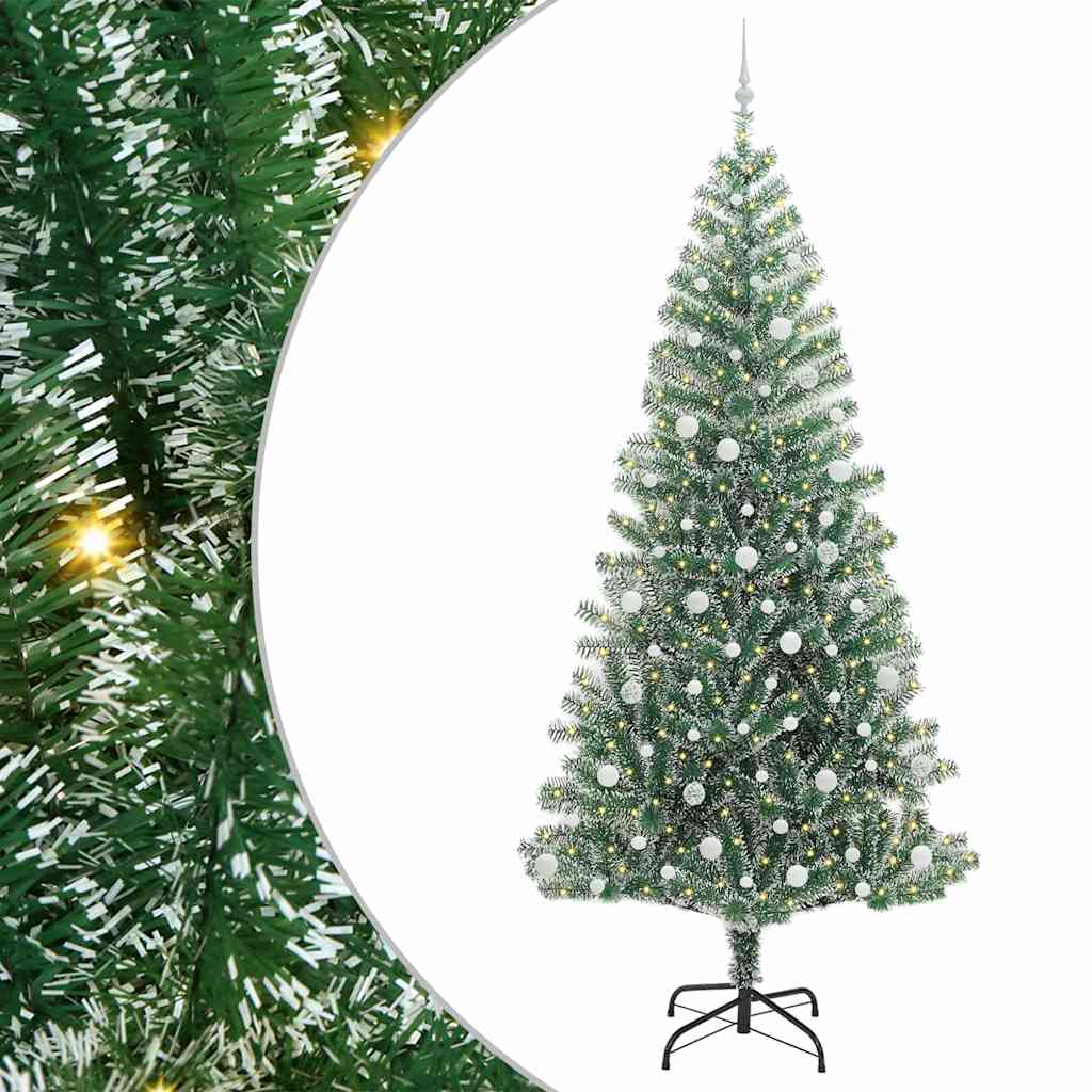 Artificial Christmas Tree Snow Flocked with LED Light 240 cm