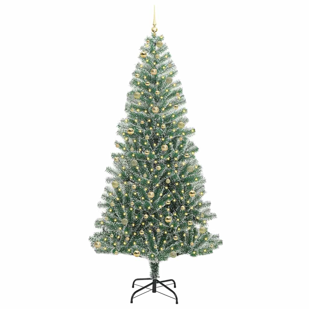 Artificial Christmas Tree Snow Flocked with LED Light 240 cm