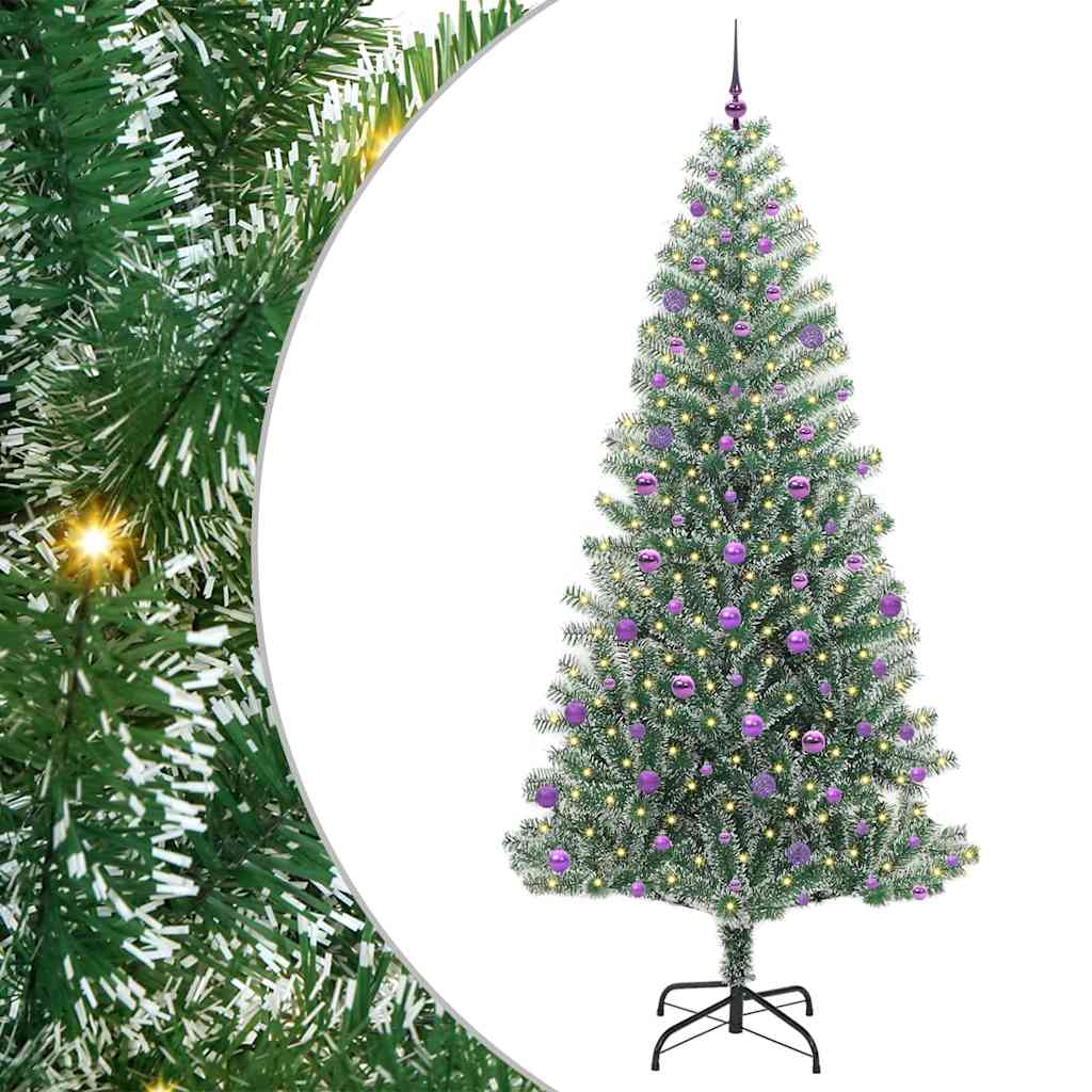 Artificial Christmas Tree Snow Flocked with LED Light 240 cm