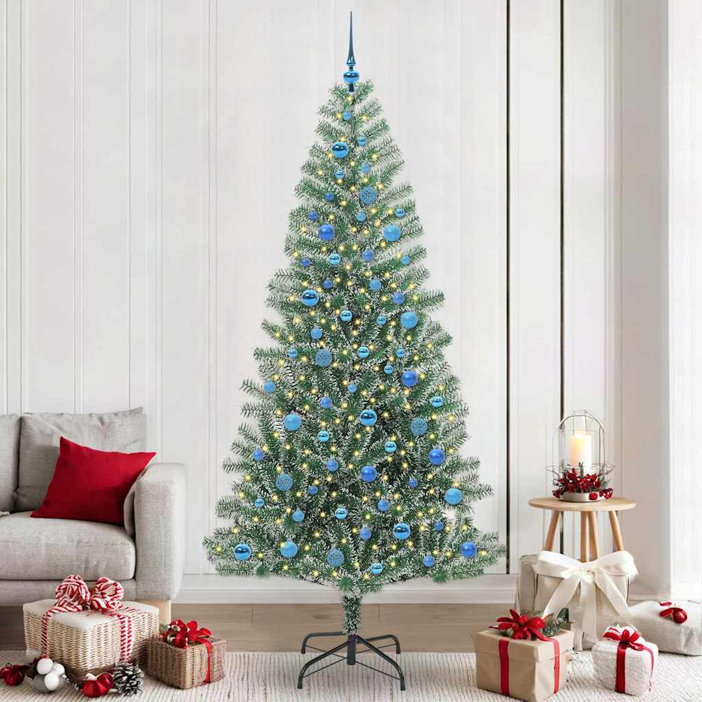 Artificial Christmas Tree Snow Flocked with LED Light 240 cm