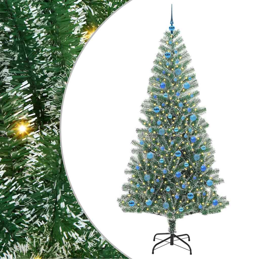 Artificial Christmas Tree Snow Flocked with LED Light 240 cm