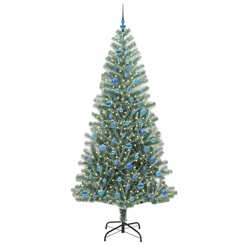 Artificial Christmas Tree Snow Flocked with LED Light 240 cm