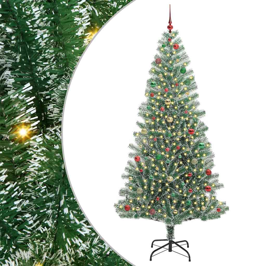 Artificial Christmas Tree Snow Flocked with LED Light 240 cm