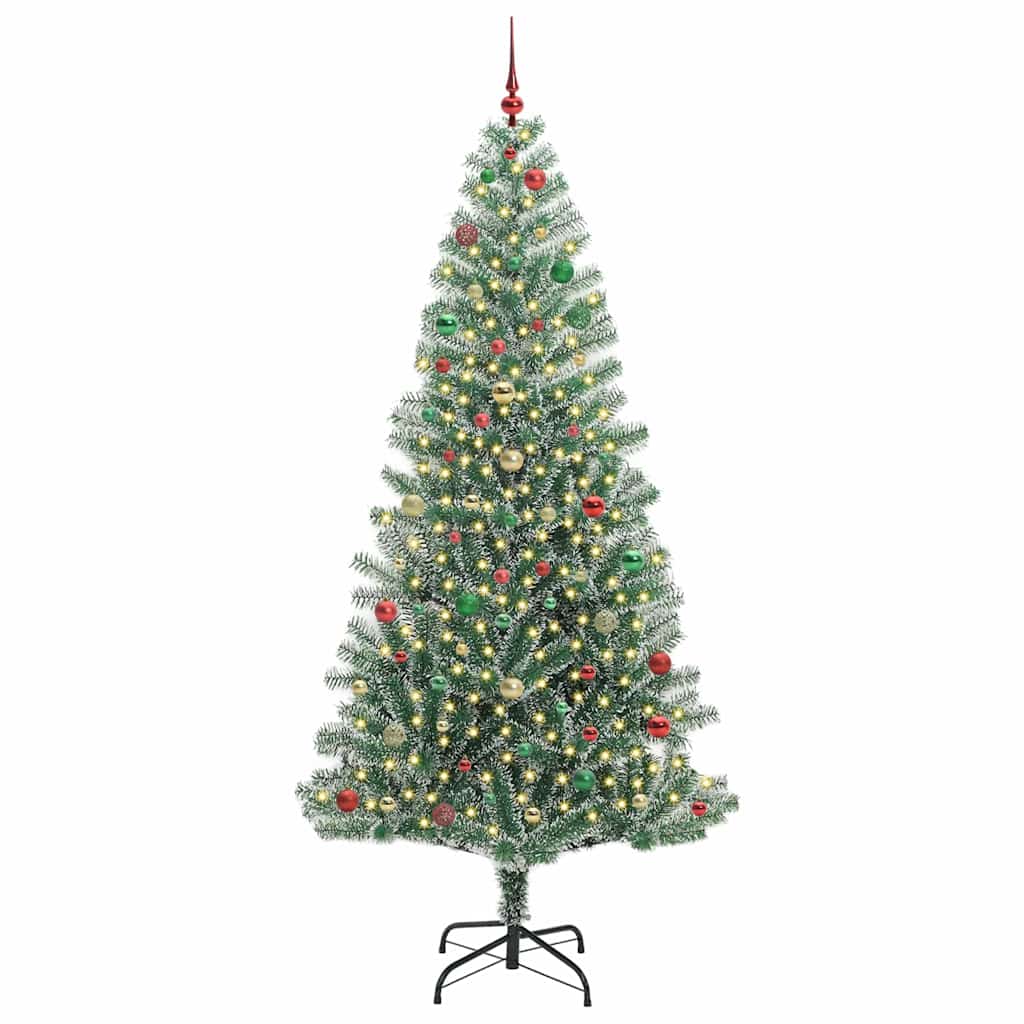 Artificial Christmas Tree Snow Flocked with LED Light 240 cm