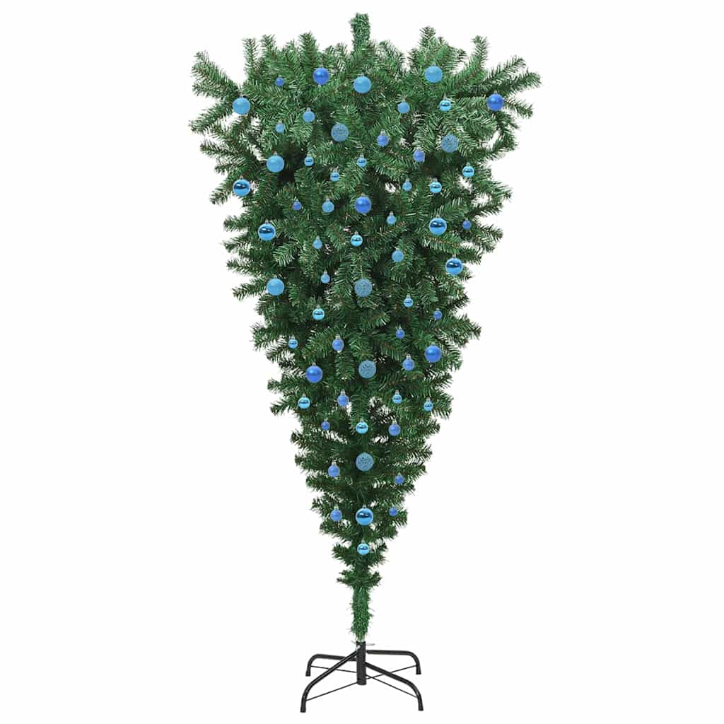 Upside-down Artificial Pre-lit Christmas Tree with Ball Set