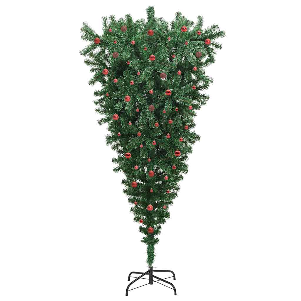 Upside-down Artificial Pre-lit Christmas Tree with Ball Set