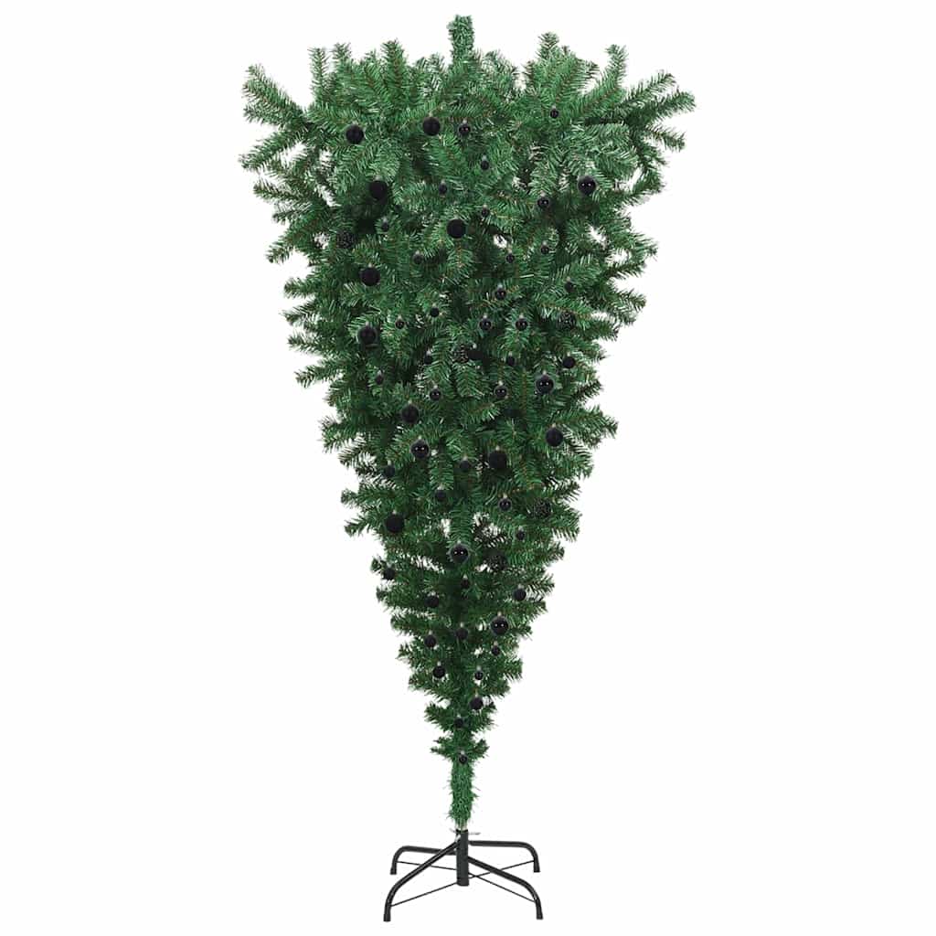 Upside-down Artificial Pre-lit Christmas Tree with Ball Set