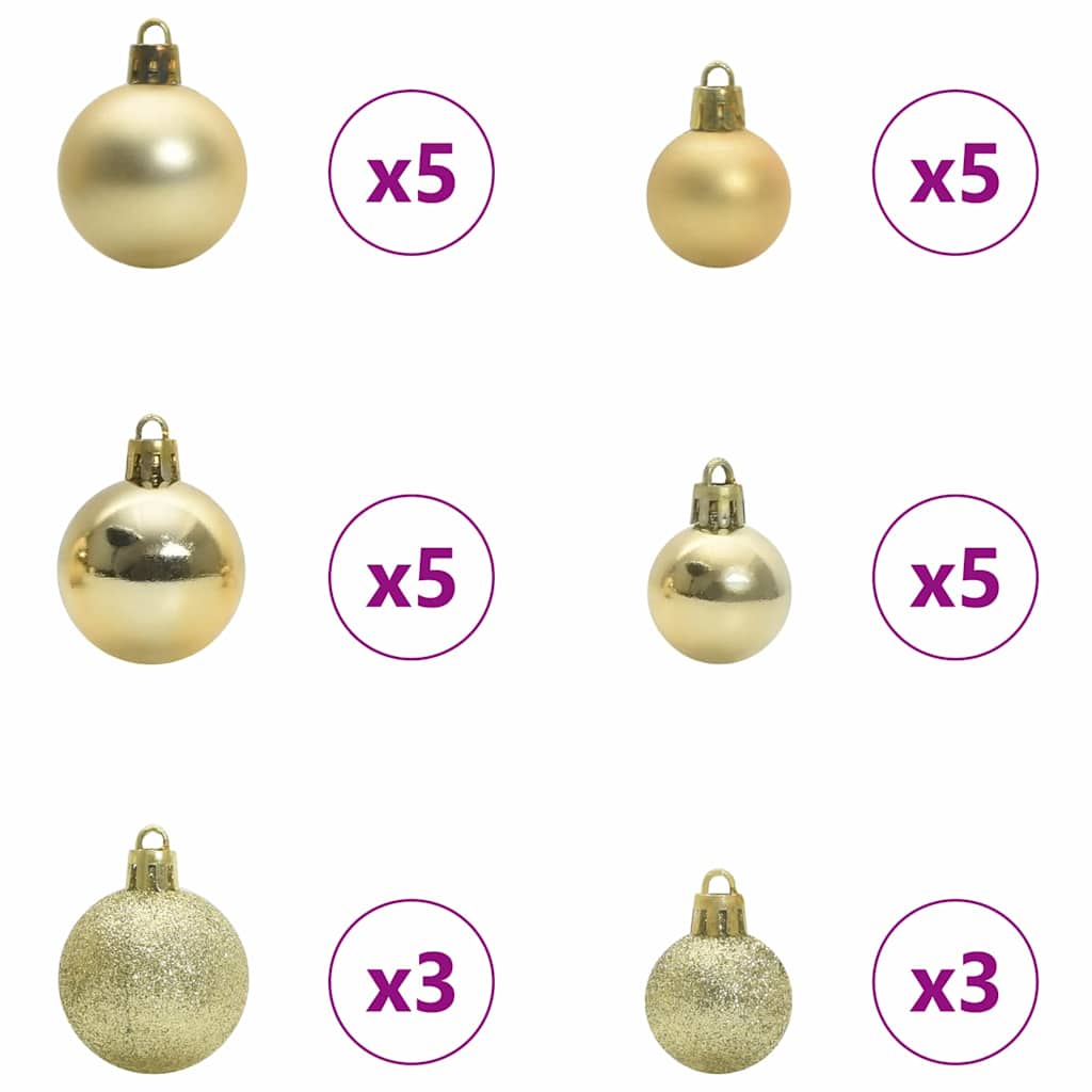 Upside-down Artificial Pre-lit Christmas Tree with Ball Set