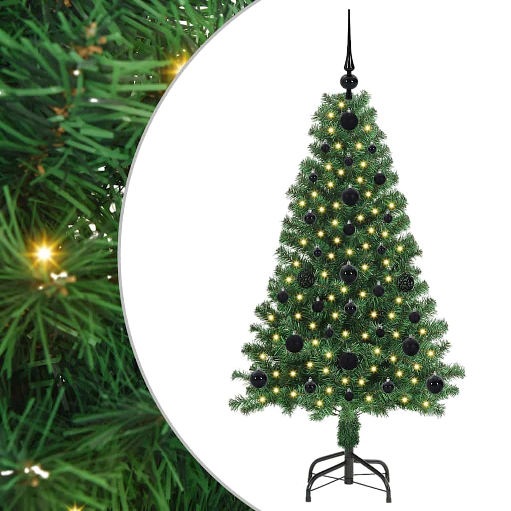 Artificial Christmas Tree with 150 LEDs with Stand Green 120 cm