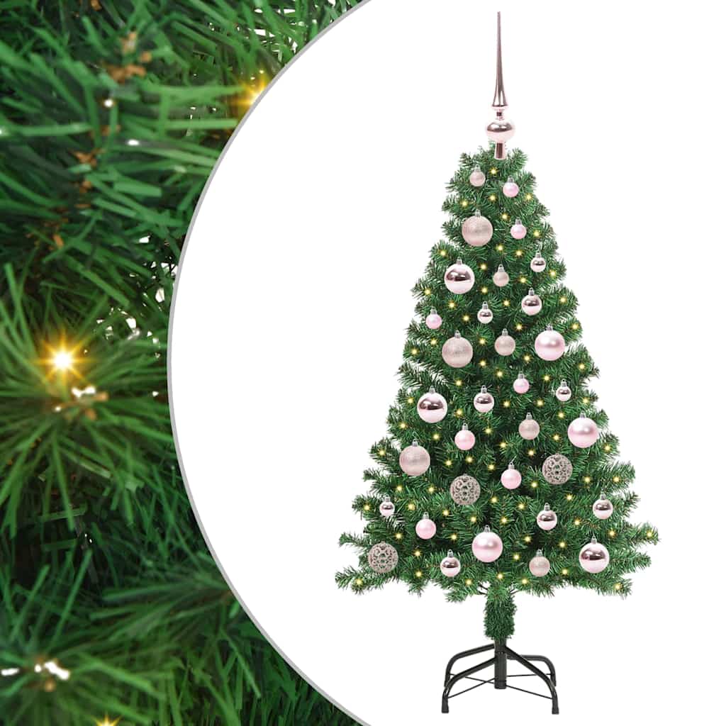 Artificial Christmas Tree with 150 LEDs with Stand Green 120 cm