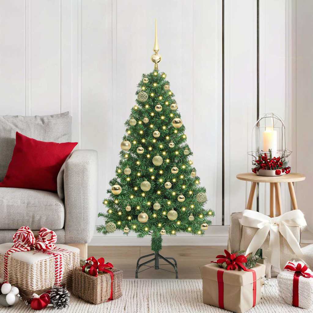 Artificial Christmas Tree with 150 LEDs with Stand Green 120 cm