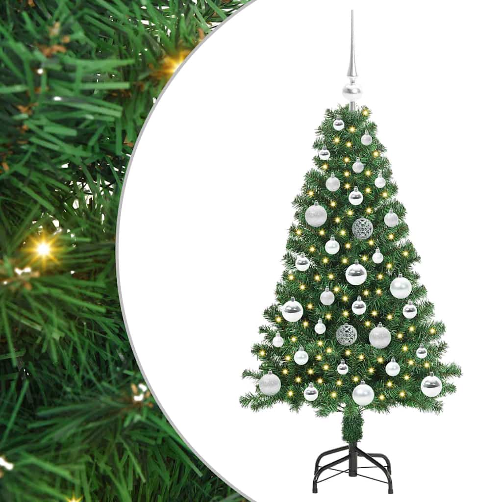 Artificial Christmas Tree with 150 LEDs with Stand Green 120 cm