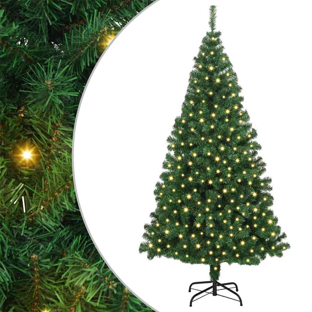 Artificial Christmas Tree with 300 LEDs with Stand Green 180 cm