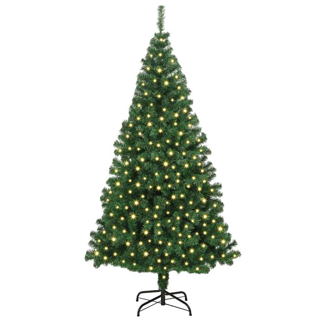 Artificial Christmas Tree with 300 LEDs with Stand Green 180 cm