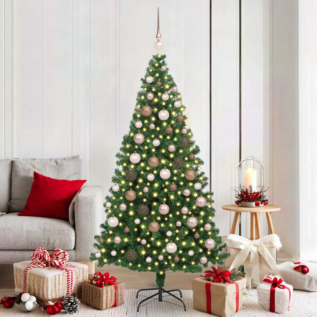 Artificial Christmas Tree with 300 LEDs with Stand Green 180 cm
