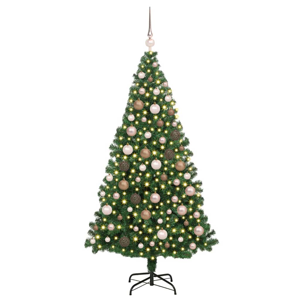 Artificial Christmas Tree with 300 LEDs with Stand Green 180 cm