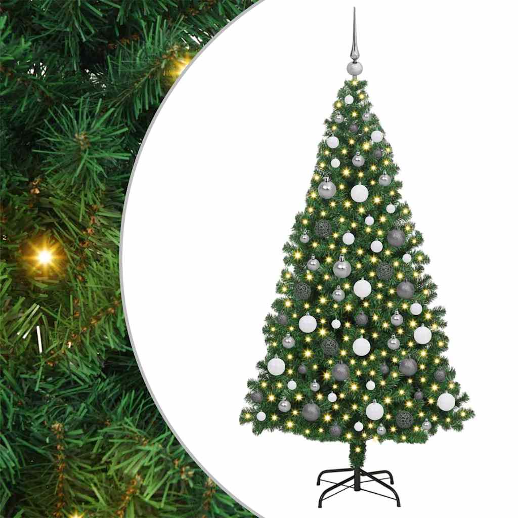 Artificial Christmas Tree with 300 LEDs with Stand Green 180 cm
