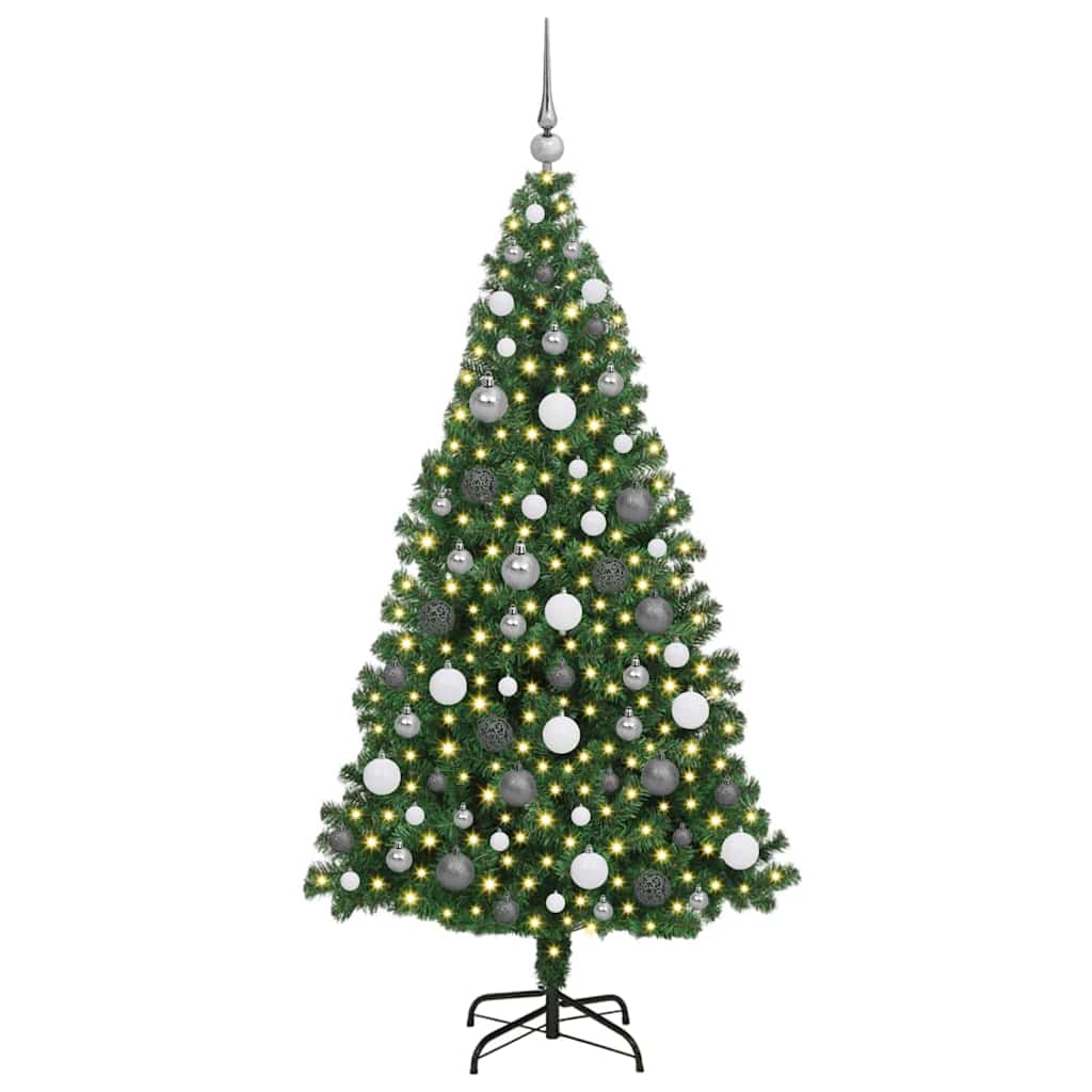Artificial Christmas Tree with 300 LEDs with Stand Green 180 cm
