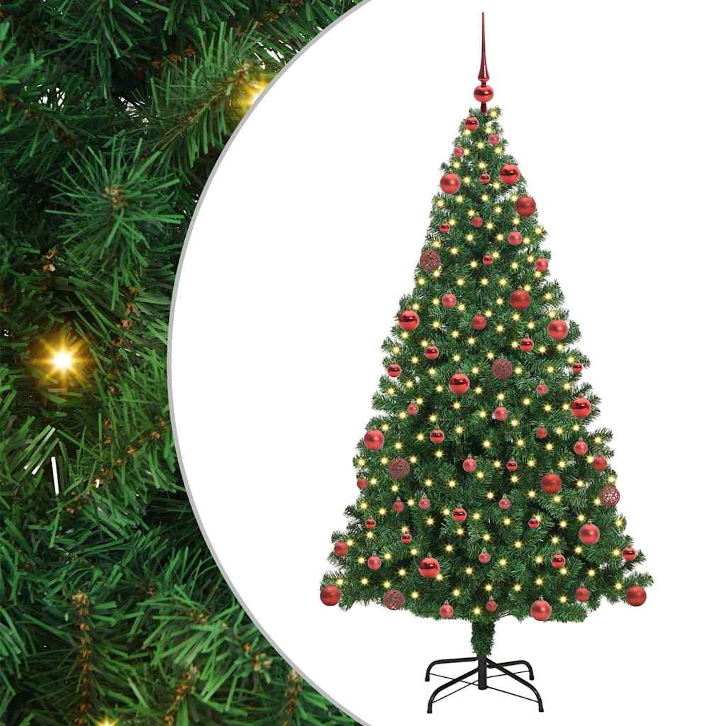 Artificial Christmas Tree with 300 LEDs with Stand Green 180 cm