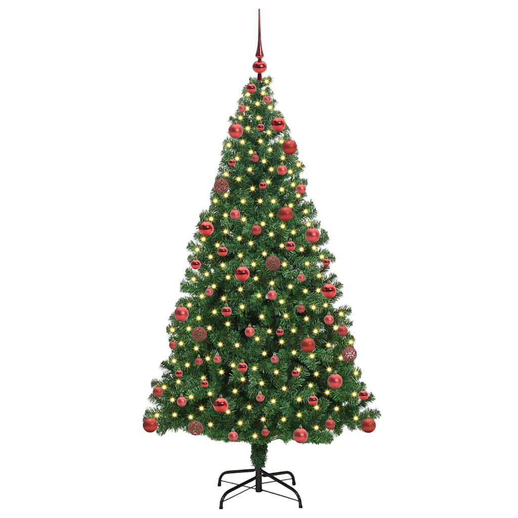 Artificial Christmas Tree with 300 LEDs with Stand Green 180 cm