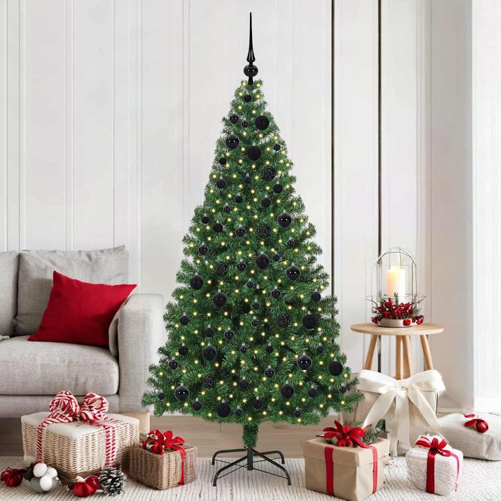 Artificial Christmas Tree with 300 LEDs with Stand Green 180 cm