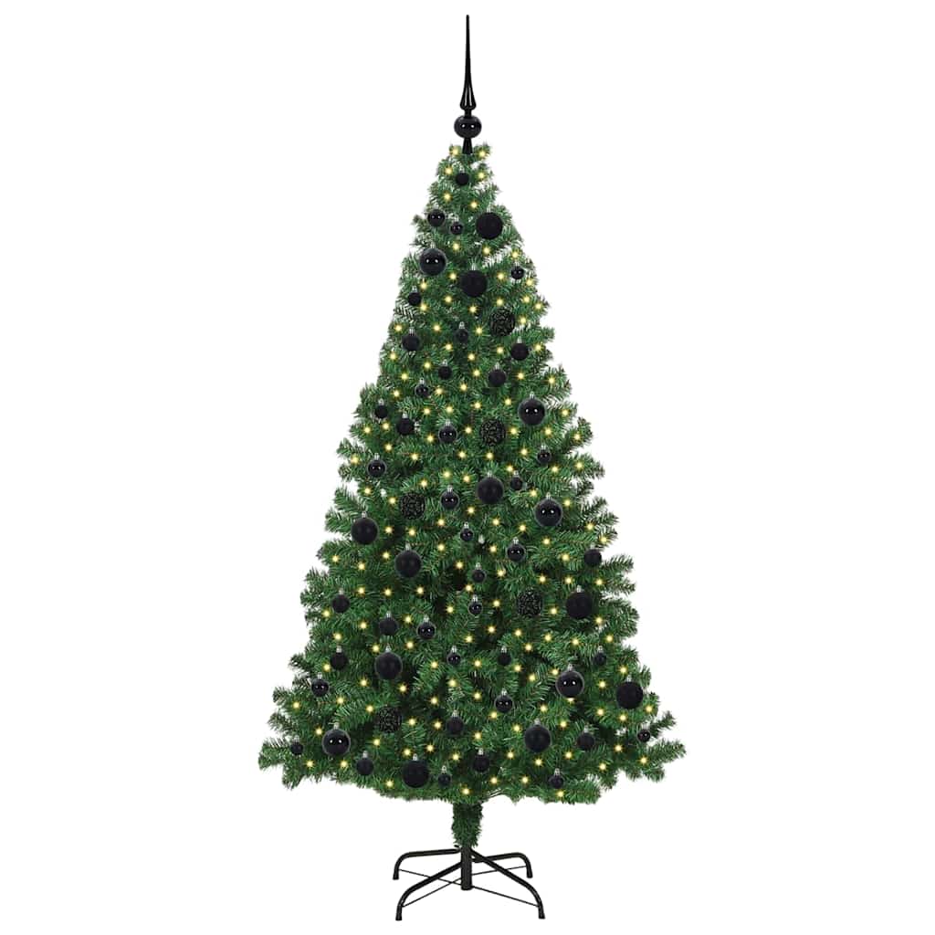Artificial Christmas Tree with 300 LEDs with Stand Green 180 cm