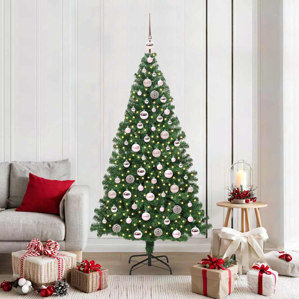 Artificial Christmas Tree with 300 LEDs with Stand Green 180 cm