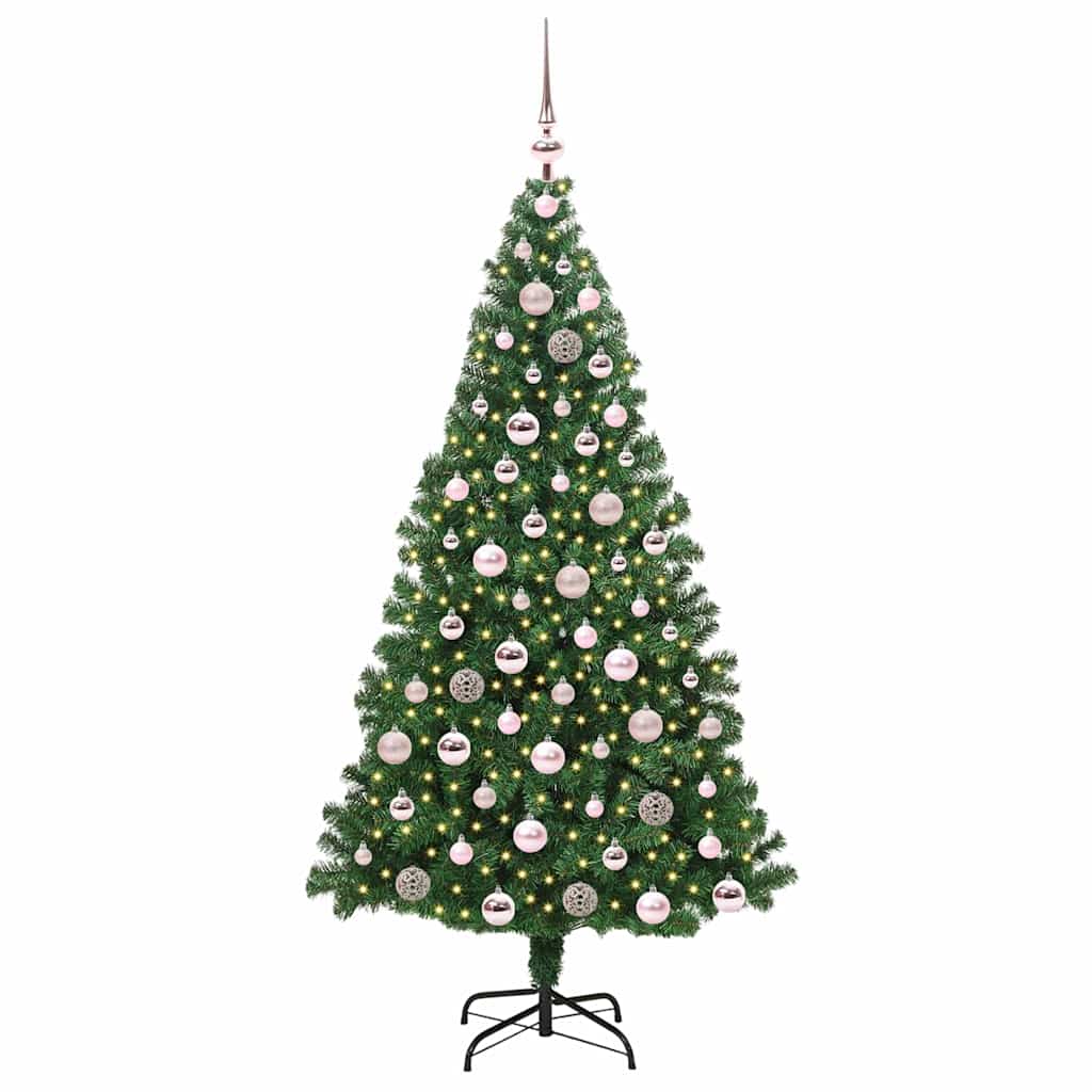 Artificial Christmas Tree with 300 LEDs with Stand Green 180 cm