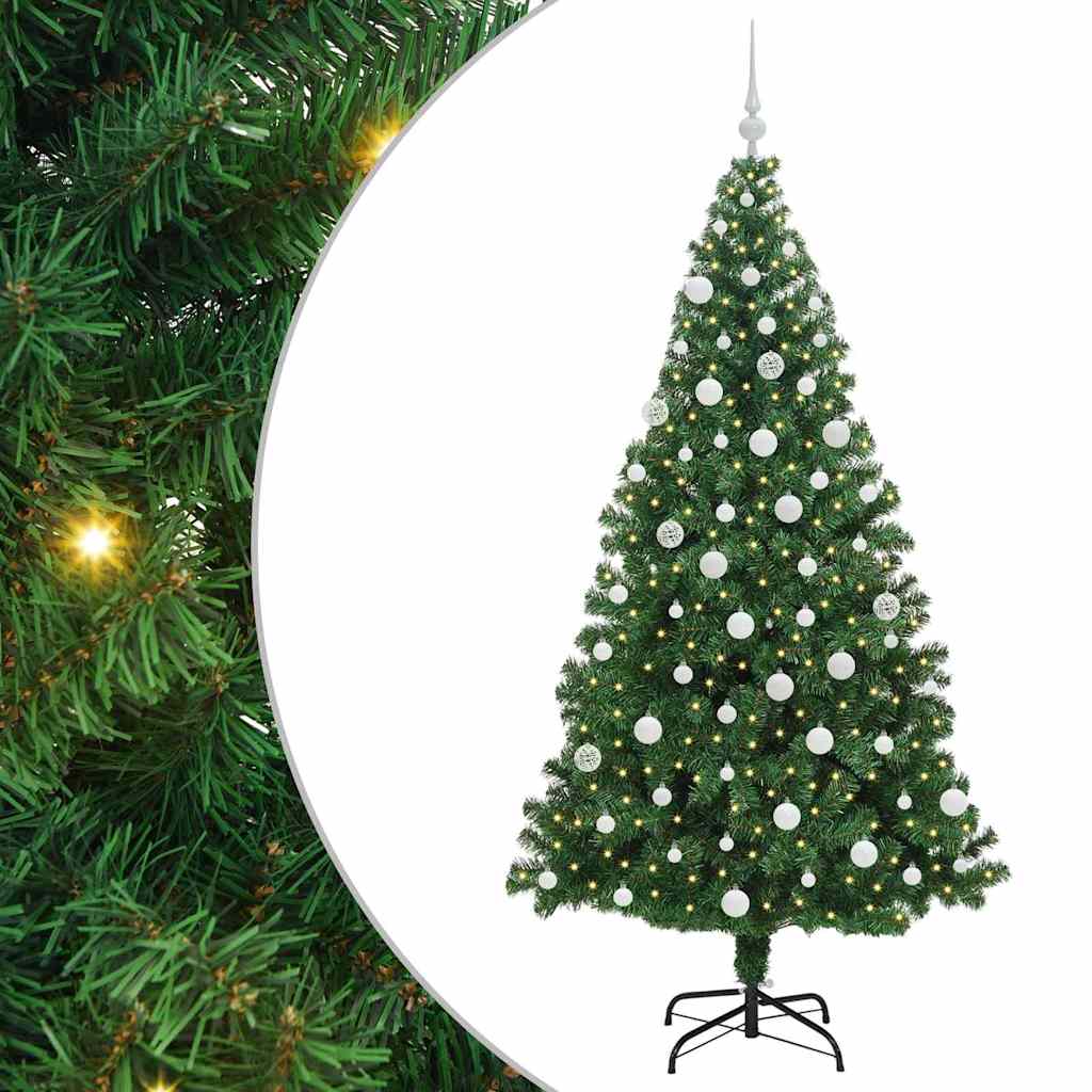Artificial Christmas Tree with 300 LEDs with Stand Green 180 cm